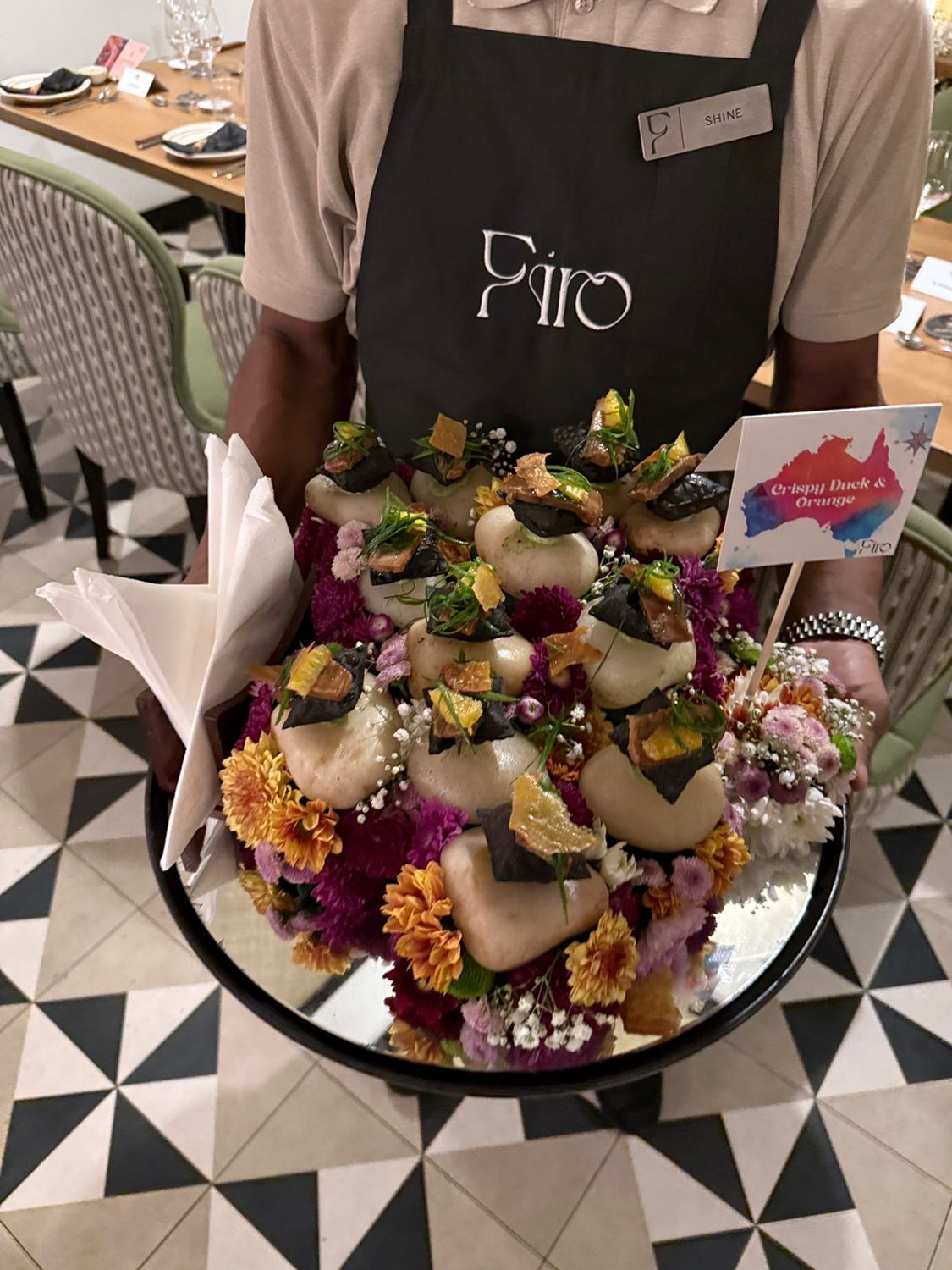 Firo canapés served at an event